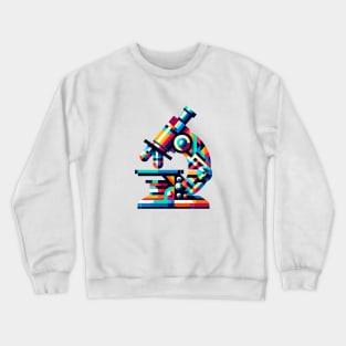 Vibrant Science Microscope: Artistic Laboratory Tool Crewneck Sweatshirt